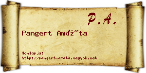 Pangert Amáta névjegykártya